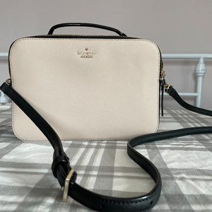 Kate Spade Black and Cream Double Zip Crossbody Bag